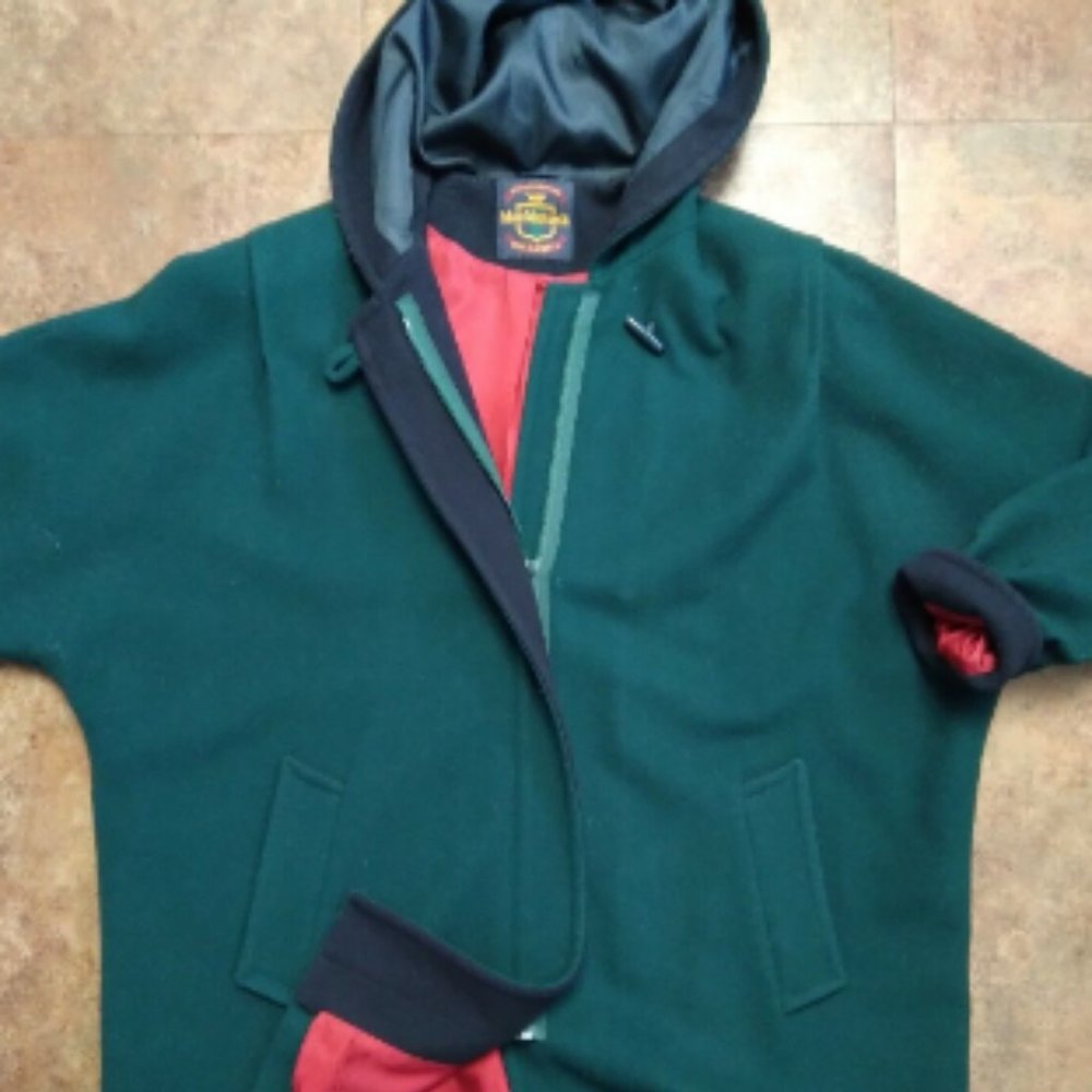 Vintage Women's Size 20W Macintosh 100% Wool Coat Red Green Blue